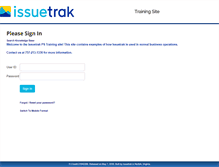 Tablet Screenshot of ittraining.issuetrak.com